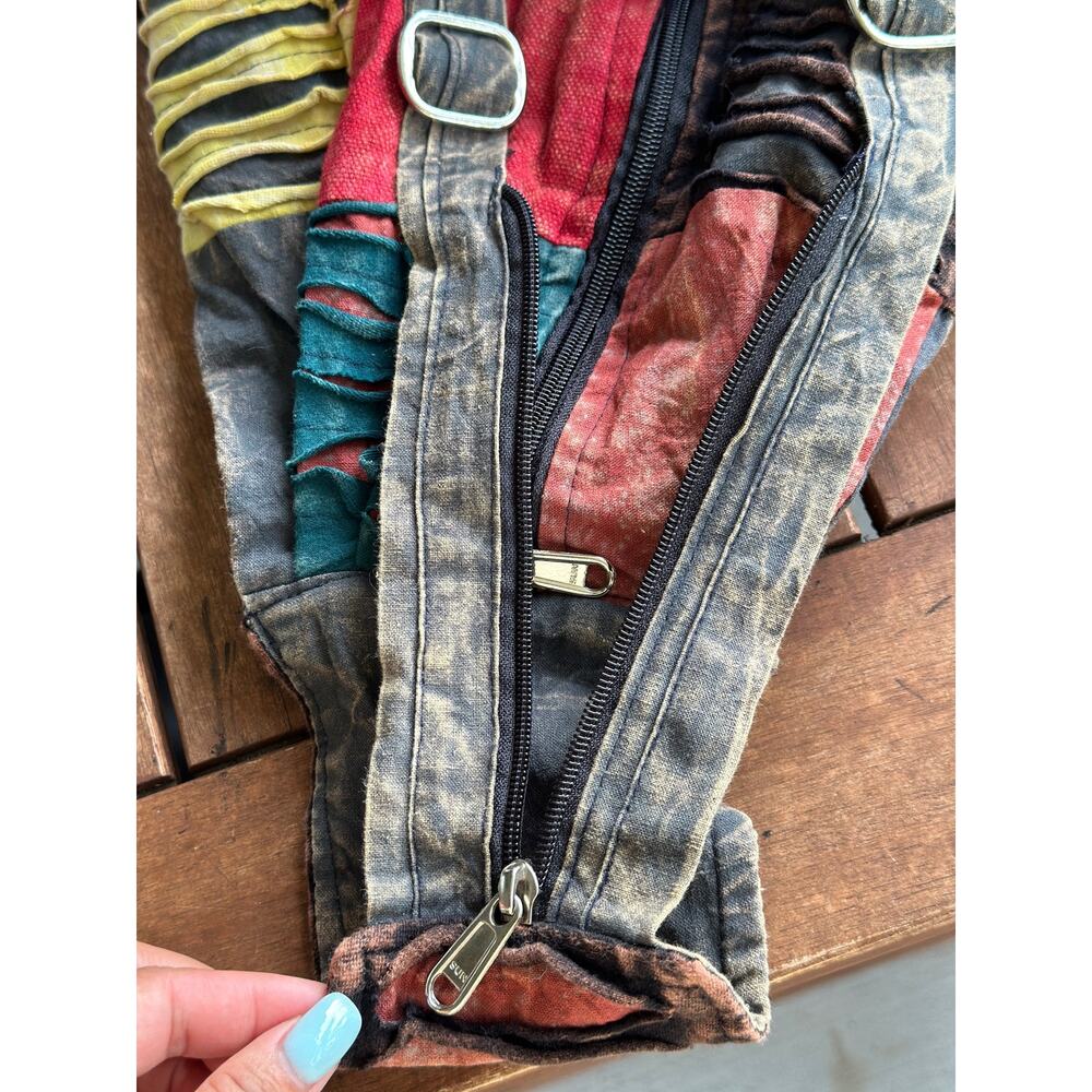 Hobo Patch Cutting Crossbody Backpack Rucksack Outdoor Boho Hippie Ethnic Hiking - Picture 8 of 9